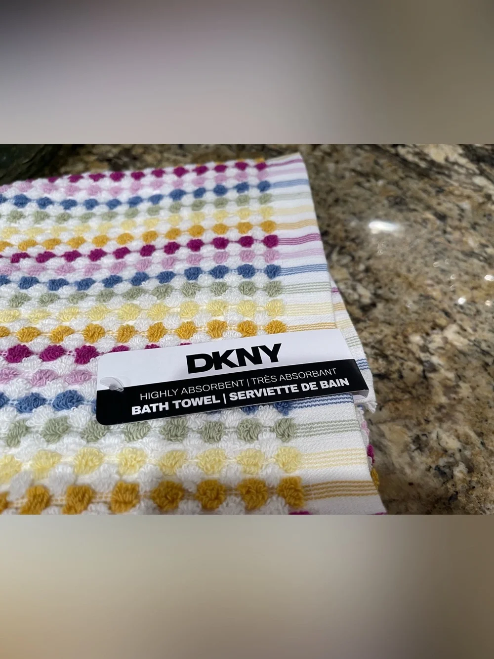 DKNY bath towel bundle - bath, hand and washcloths 100% Cotton colorful and soft